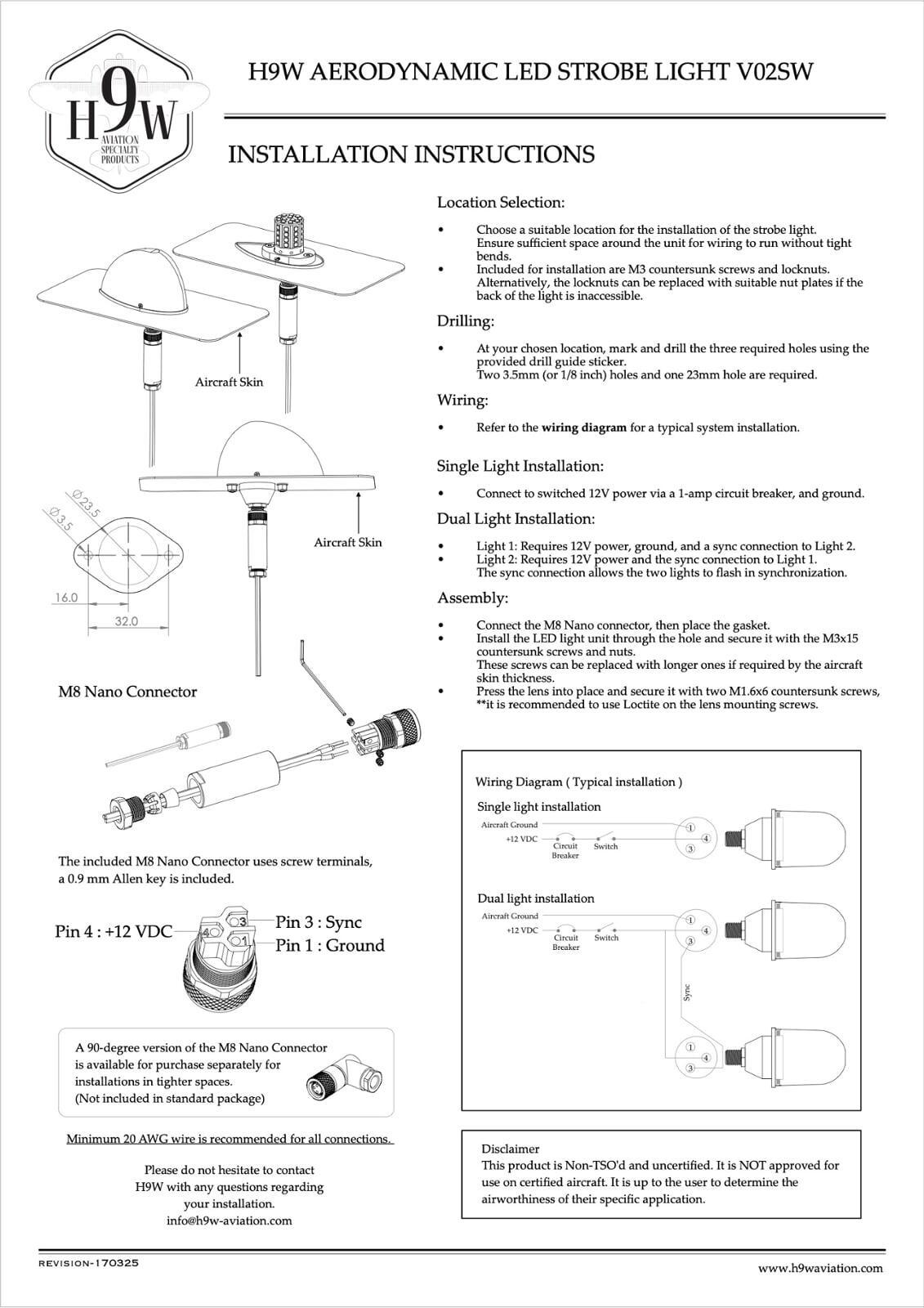 H9W Aerodynamic LED Strobe Light - V02SW