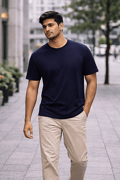 Men’s Plain Navy Blue T-Shirt – Clean. Versatile. Canadian. (Regular)