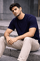 Men’s Plain Navy Blue T-Shirt – Clean. Versatile. Canadian. (Regular)