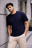 Men’s Plain Navy Blue T-Shirt – Clean. Versatile. Canadian. (Relaxed)