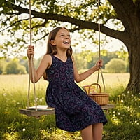 Sleeveless Navy Neon Heart Sketch Pinafore Dress ( L size 9-12 years) Sleeveless Navy Neon Heart Sketch Pinafore Dress ( L size 9-12 years)