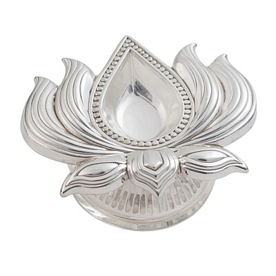 Silver lotus Deepam