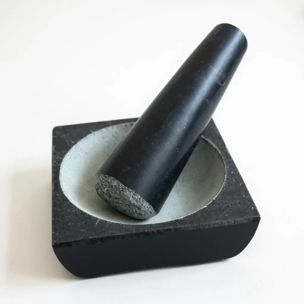 Granite Marble Mortar and Pestle Set (Square Black)