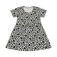 4 Baby Girl's Short-Sleeve Leopard and Mouse Print Dress 4 Baby Girl's Short-Sleeve Leopard and Mouse Print Dress