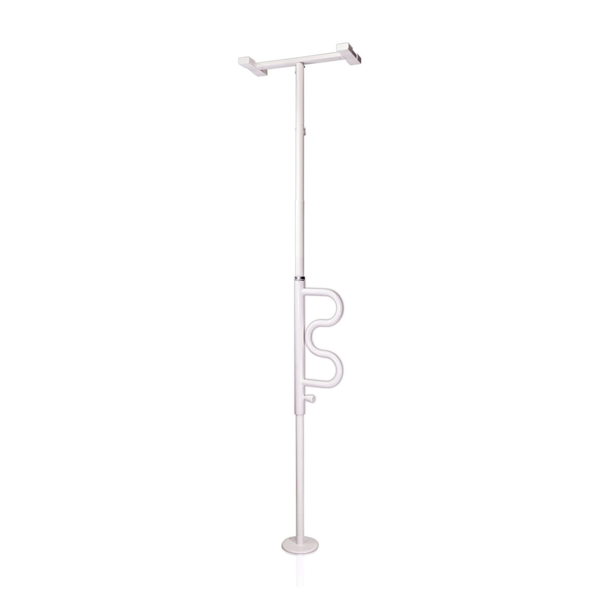 STA1100-W - Security Pole & Curve Grab Bar-White