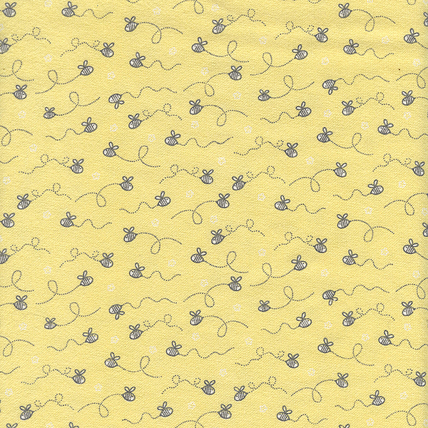 Doodle Baby Yellow Bees Flannel