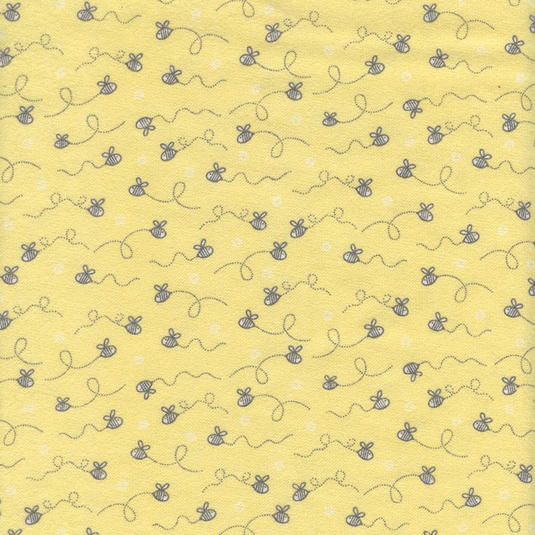 Doodle Baby Yellow Bees Flannel