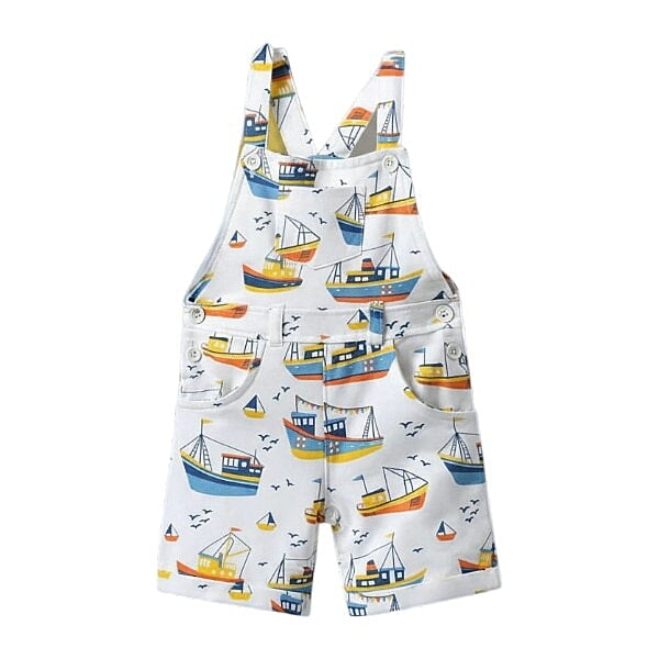 Dungaree Romper (Toddler Nautical Boat Print) 18-24 Month Dungaree Romper (Toddler Nautical Boat Print) 18-24 Month