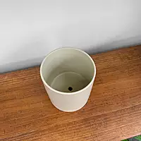 Romey Neutral Pot with Saucer - 5"x 5.75" - Tan