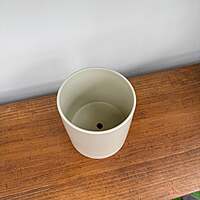 Romey Neutral Pot with Saucer - 5"x 5.75" - Tan