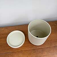 Romey Neutral Pot with Saucer - 5"x 5.75" - Tan