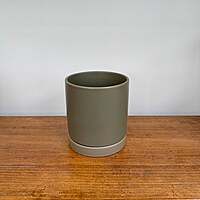 Romey Neutral Pot with Saucer - 5"x 5.75" - Moss