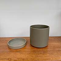 Romey Neutral Pot with Saucer - 5"x 5.75" - Moss