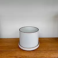 Author Pot with Saucer - 7.5" x 6"  - White