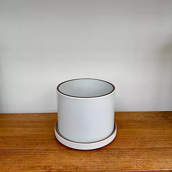 Author Pot with Saucer - 7.5" x 6"  - White