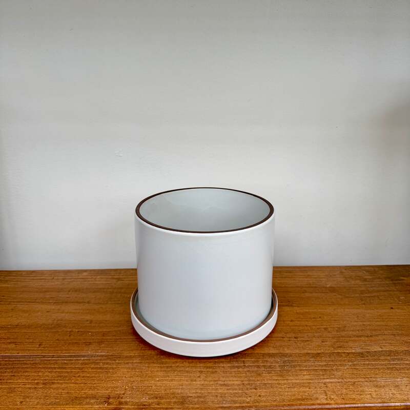 Author Pot with Saucer - 7.5" x 6" - White