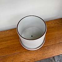 Author Pot with Saucer - 7.5" x 6" - White