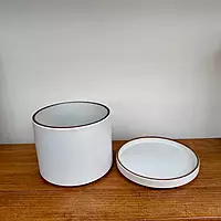 Author Pot with Saucer - 7.5" x 6"  - White