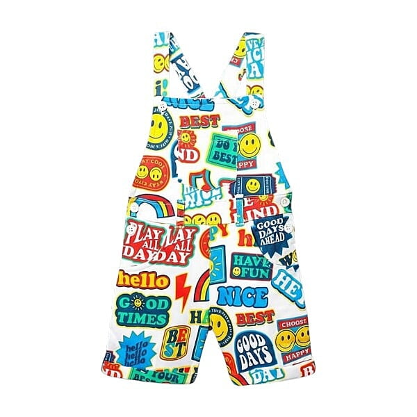 Dungaree Romper (Kids' Pop-Art Print) 2-3 Years Month