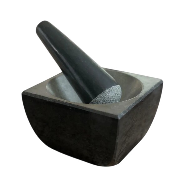 Granite Marble Mortar and Pestle Set (Square Black)