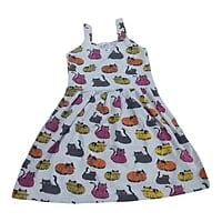 Sleeveless Colorful Cat Print A-Line Dress ( XL size 12-14 years) Sleeveless Colorful Cat Print A-Line Dress ( XL size 12-14 years)