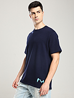 Men’s Navy Blue T-Shirt with Roaring Lion Back Print – Power Meets Style