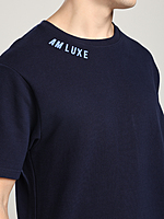 Men’s Navy Blue T-Shirt with Roaring Lion Back Print – Power Meets Style