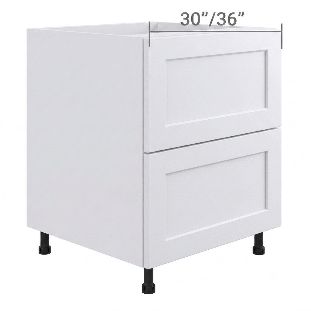 Cabinet de bas 2 tiroirs — Assemblé — Plywood