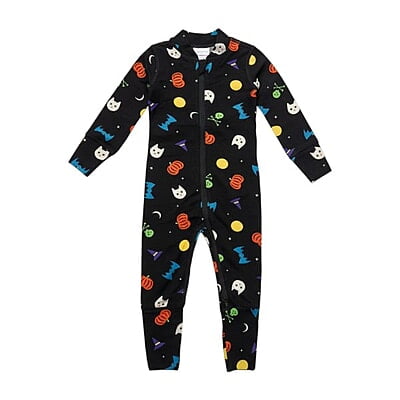 Long-Sleeve Halloween Motif Zip-Front Jumpsuit (3-6 Month/60cm) Long-Sleeve Halloween Motif Zip-Front Jumpsuit (3-6 Month/60cm)
