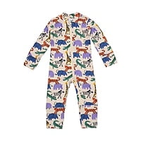 Long-Sleeve Safari Animal Zip-Front Jumpsuit (3-6 Month/60cm) Long-Sleeve Safari Animal Zip-Front Jumpsuit (3-6 Month/60cm)