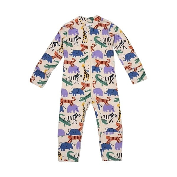 Long-Sleeve Safari Animal Zip-Front Jumpsuit (3-6 Month/60cm) Long-Sleeve Safari Animal Zip-Front Jumpsuit (3-6 Month/60cm)