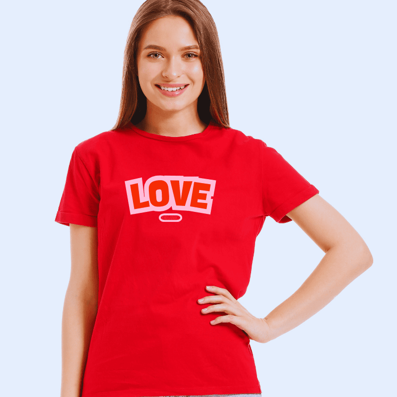 LOVE Organic Red T‑Shirt – Unisex Graphic Tee