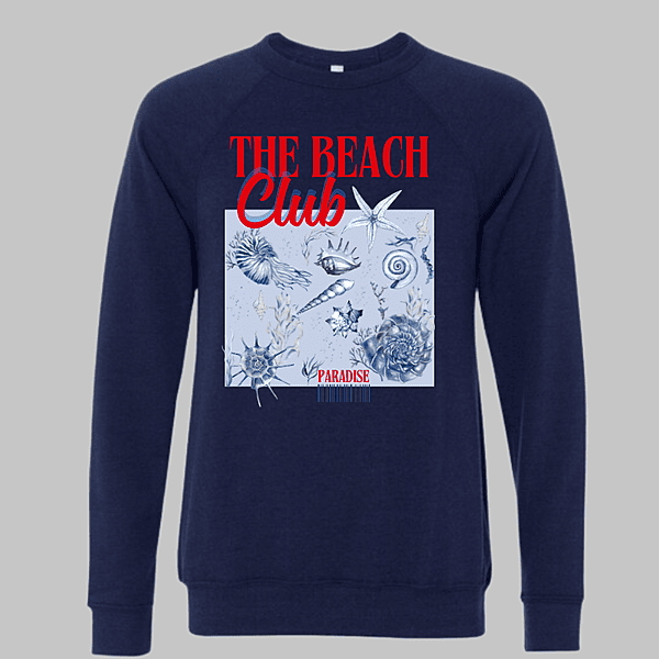"The Beach Club" Printed Crewneck Sweatshirt – Paradise Graphic Fleece