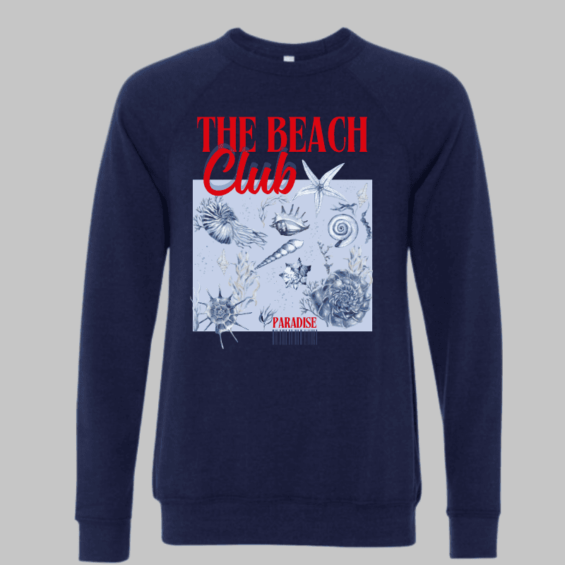 "The Beach Club" Printed Crewneck Sweatshirt – Paradise Graphic Fleece