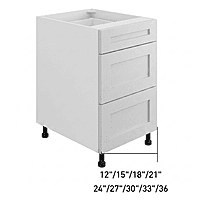 Cabinet de bas 3 tiroirs — Assemblé — Plywood