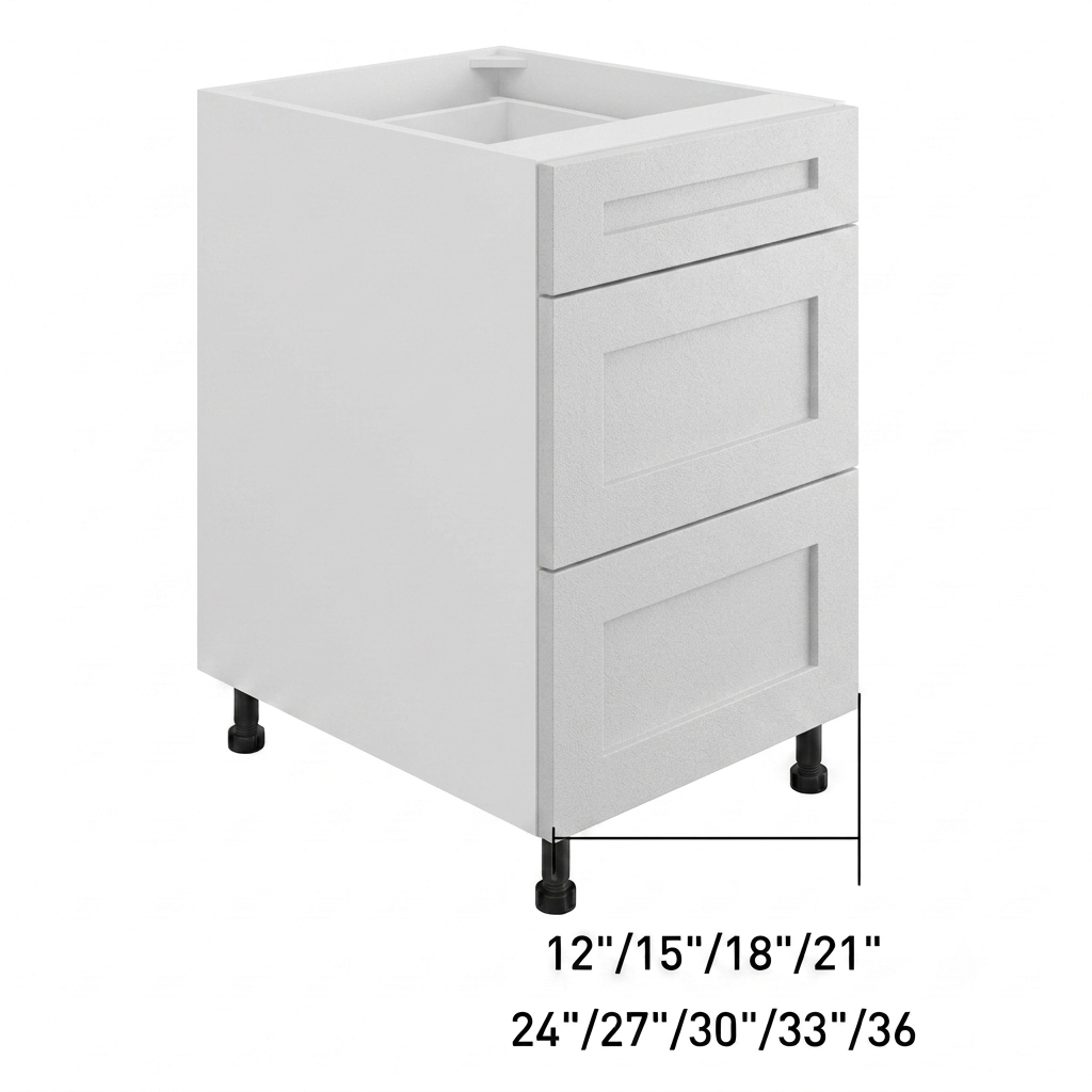 Cabinet de bas 3 tiroirs — Assemblé — Plywood