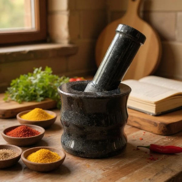 Granite Marble Mortar and Pestle Set (Cylinder)
