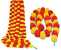 Artificial Marigold Flowers for Decoration Long Marigold Garlands for Decoration Toran Indian genda phool for Wedding & Festivals