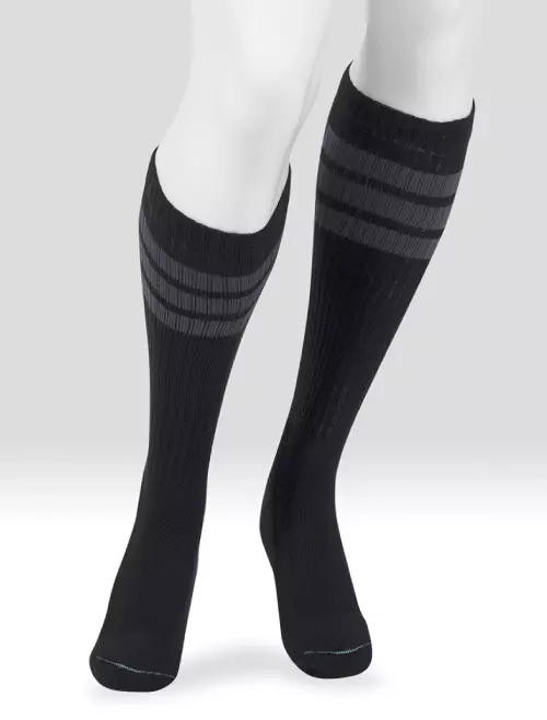 JUZ-2600AD11-M - Power Comfort, Knee, Retro  Black Medium 15-20mmHg