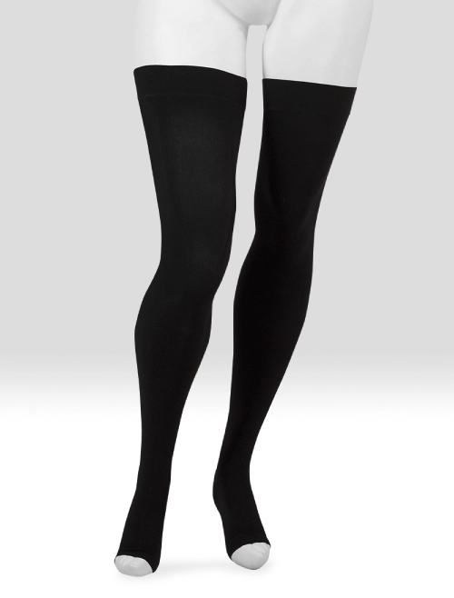 JUZ-3611ADFFSBSH10 III Juzo Move Black CCL1 20-30mmHg Size 3 Short Length Full Foot with Silicone Band Latex-Free