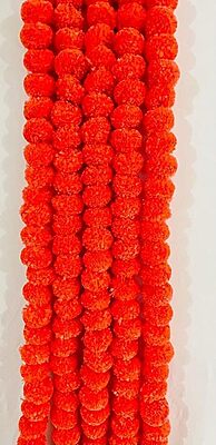 Artificial Marigold Flowers for Decoration Long Marigold Garlands for Decoration Toran Indian genda phool for Wedding & Festivals