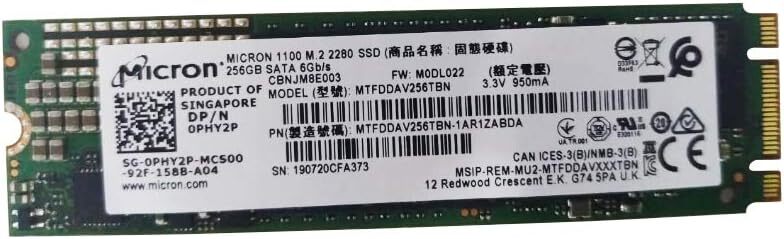 256GB M.2  SSD 2280 Micron (90-Days Warranty)