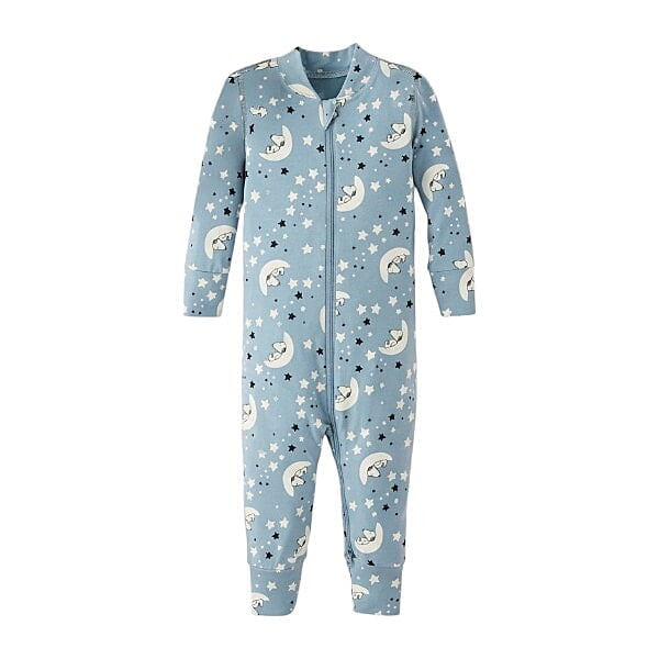 Long-Sleeve Footless Dusty Blue Jumpsuit(2 Years /85cm) Long-Sleeve Footless Dusty Blue Jumpsuit(2 Years /85cm)