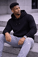 Men’s Plain Black Hoodie – Minimal. Versatile. Canadian. (Regular)