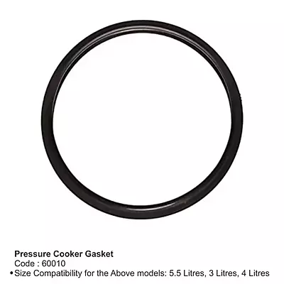 Prestige Stainless Steel Junior Pressure Cooker Gasket, 5.5, 3 & 4 Litres - Black