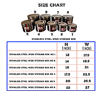Stainless steel wide storage box
