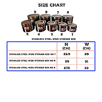 Stainless steel wide storage box