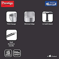 Prestige 13cm/550ml Tri-Ply Stainless Steel Splendor Tadka Pan