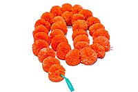 Artificial Marigold Flowers for Decoration Long Marigold Garlands for Decoration Toran Indian genda phool for Wedding & Festivals