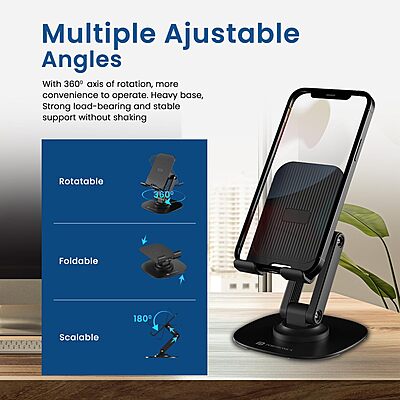 360 degree universal mobile holder Mobot III portronics (90-Days Warranty)